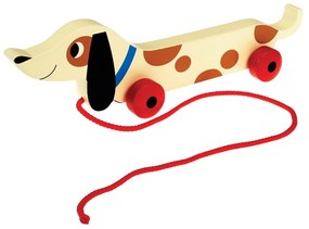 Drevený ťahací jazvečík Rex London Charlie The Sausage Dog, dĺžka 31,5 cm