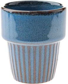 Súprava 4 keramických hrnčekov Rustik 100 ml, modrá