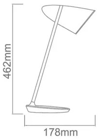 Dizajnová stolová lampa Elmo biela