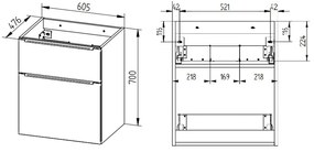 Mereo, Mereo Mailo, kúpeľňová skrinka 61 cm, chróm madlo, Multidecor, Biela Arctic, MER-CN590SBIAA