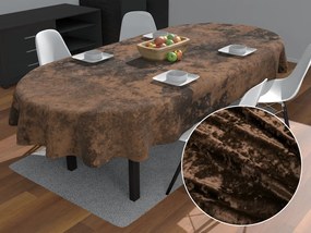 Biante Zamatový oválny obrus Diana DI-004 Tmavo hnedý 120x200 cm