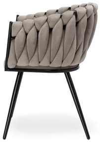 Jedálenská stolička ASTON zamatová, béžová / hnedá