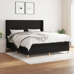 Posteľný rám boxspring s matracom čierny 160x200 cm látka 3131843