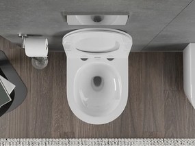 Mexen Rico, závesná WC misa 490x360x370 mm, Rimless Tornádo + WC sedadlo z duroplastu, biela lesklá, 30720300T