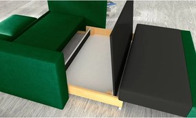 Zelená zamatová rozkladacia/s úložným priestorom pohovka 151 cm Wave – ELTAP