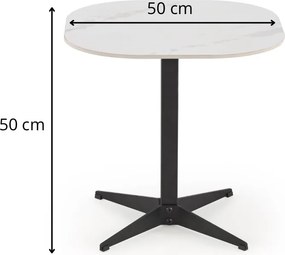 Konferenčný stolík Borna S biely mramor/čierny