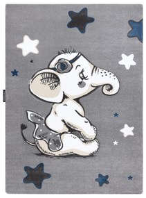 Koberec PETIT SLONÍK, HVIEZDY, sivý