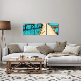 Obraz - Mólo (s hodinami) (90x30 cm)