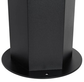 Vonkajšia stojaca lampa čierna s dymovým tienidlom šesťuholníkovým 30 cm - Denmark