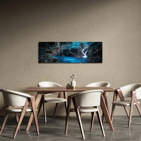 Obraz - Magická noc v tropickom lese (s hodinami) (90x30 cm)