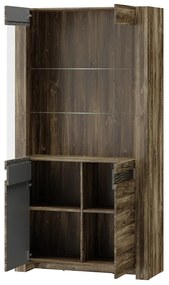 Vitrína Belveder 102 cm 12 s LED osvětlením dub Stirling