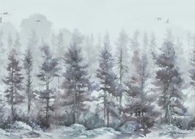 Sklenený obraz - Borovicový les II., aquarel (70x50 cm)