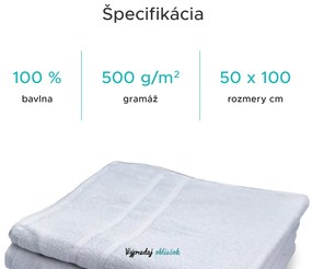 Hotelový uterák Royal 50 x 100 cm biely, 100% bavlna