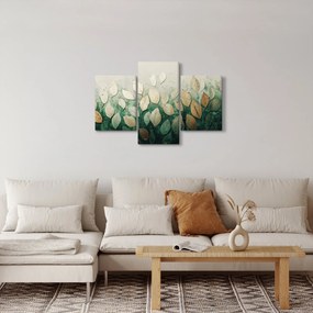 Obraz - Zlato-zelené listy (90x60 cm)