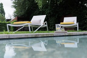 KETTLER DIAMOND hliníkové ležadlo s teakovými opierkami