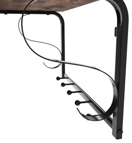 Nástenný vešiak s policou NATE hnedá/čierna