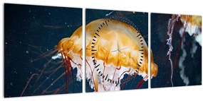 Obraz medúzy (s hodinami) (90x30 cm)