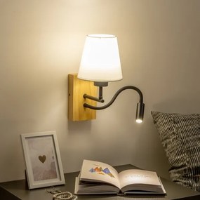 Brilagi - LED Nástenná lampa NUBILA WOOD 1xE27/25W/230V + LED/3W dub/krémová