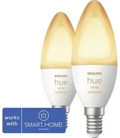 LED žiarovka Philips HUE White Ambiance E14 / 5,2 W 320 lm 2200-6500 K 2 ks