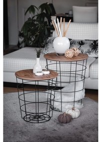 Konferenčný stolík Lilepe (borovica atlantická + čierna) . Vlastná spoľahlivá doprava až k Vám domov. 1093256