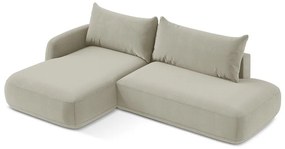 Béžová rozkladacia rohová pohovka (ľavý roh/s leňoškou) Hale – Makamii