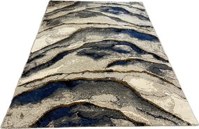 HU Modro-sivý moderný koberec Artiste 23433B-Modra-siva Rozmer: 60x110 cm