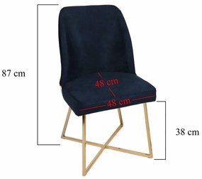 Sada jedálenských stoličiek Madrid Dark Blue, 2 ks, 2 ks