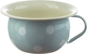 Modrá smaltovaná misa s uchom a bodkami Blue dot - Ø 18 * 10cm - 1L