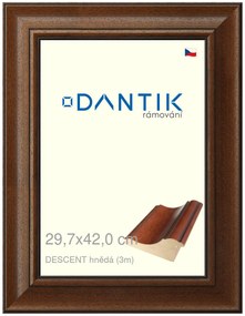 DANTIK rám na obraz 29,7x42 | DESCENT hnědá (Plexi Čiré)