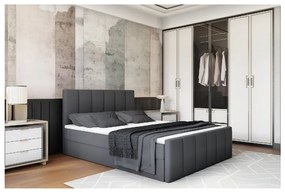 Kondela Boxspringová posteľ, 140x200, sivá, STAR