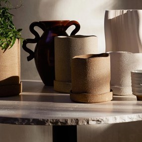 Ferm Living Kvetináč s podmiskou Uneru Recycled Ceramic 13 cm