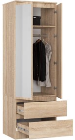 Šatníková skriňa Star so zrkadlom 60 cm dub sonoma