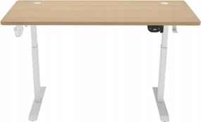Elektrický výškovo nastaviteľný stôl 72 - 117 cm - jelša, biela Šírka: 60 cm | Dĺžka: 140 cm