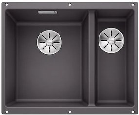 Blanco Subline 340/160-U, silgranitový drez pod pracovnú dosku 555x460x190 mm, drez vľavo, 1,5-komorový, sivá skala, BLA-523549