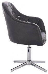 LuxuryForm DESIGN Kreslo ROMA na striebornom kríži - čierne
