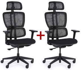 Kancelárska stolička KELLY 1+1 ZADARMO, čierna