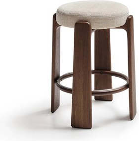 Béžová/v tmavo prírodnej farbe barová stolička z jaseňového dreva (výška sedadla 65 cm) Granite – Kave Home