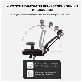 Kancelárska ergonomická stolička Neoseat SABRINA — čierna, nosnosť 150 kg