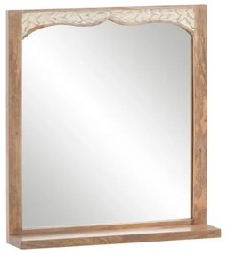 furniture-nabytek.cz - Masívne kúpeľňové zrkadlo Dillí z mangového dreva, lakované, hnedé – 70×15×75 cm