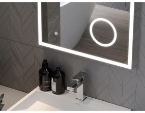 Mexen Kala, LED kúpeľňové zrkadlo s podsvietením a kozmetickým zrkadlom 60 x 80 cm, 6000K, ochrana proti zahmlievaniu, 9820-060-080-611-00