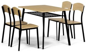 Autronic BONTEC Jedálenský set so 4 stoličkami, 110x70x76cm, mdf, dub, AUT-O2222 OAK Farba: Prírodné
