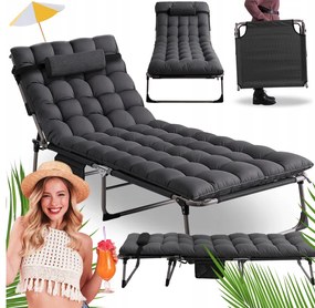 Záhradné lehátko s matracom a nastaviteľným operadlom VENUS