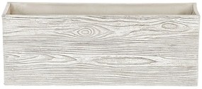 Biely kvetináč imitácia dreva 54 x 17 x 21 cm PAOS Beliani