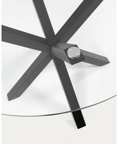 Čierny okrúhly konferenčný stolík so sklenenou doskou ø 82 cm Argo – Kave Home