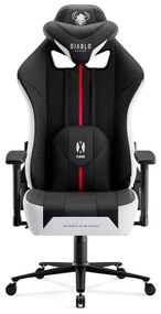 Látkové herné kreslo Diablo X-Player 2.0 King Size, bielo-čierne