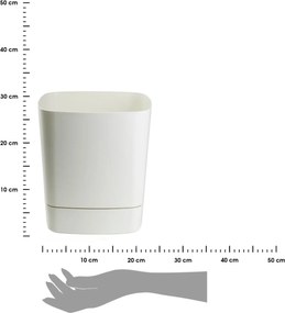 PLASTOVÝ KVETINÁČ CUBI 30X33 CM KRÉMOVÁ