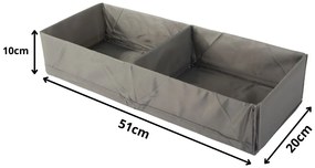 VERK GROUP Organizér do šatne, 2 priehradky, textilný sivý 51 x 20 x 10 cm