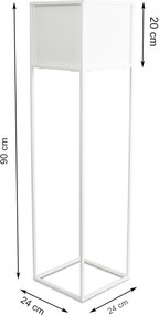 KOVOVÝ KVETINÁČ SO STOJANOM PLAIN 90X24 CM BIELA