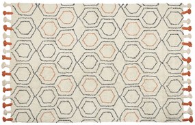 Bavlnený koberec 140 x 200 cm béžová/oranžová HAJIPUR Beliani