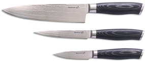 Sada nožov G21 Gourmet Damascus v bambusovom bloku 3 ks + brúsny kameň 6002217